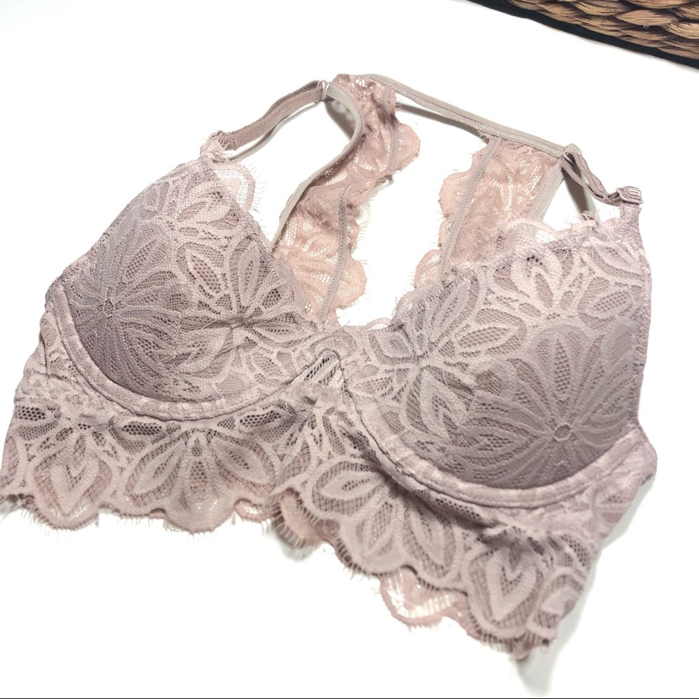 PINK VICTORIA’S SECRET push up pink lace bralette - Picture 2 of 10